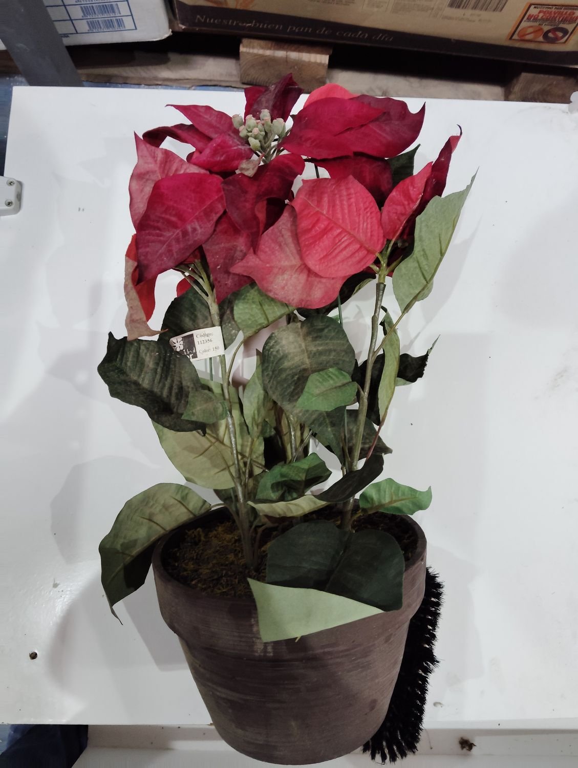 Maceta de flor roja grande - Imagen 2