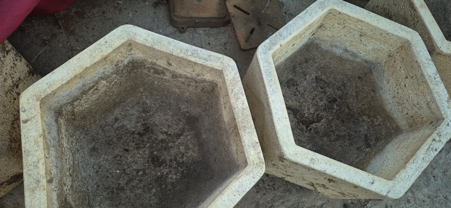 Maceteros exagonal de piedra - Imagen 2